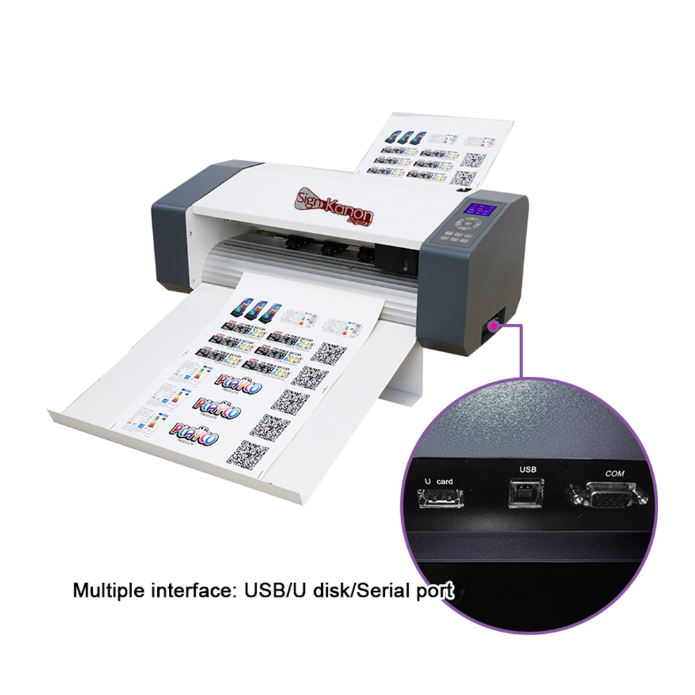 Signkanon A3 automatic feeding contour cutting labels stickers plotter cutter machine
