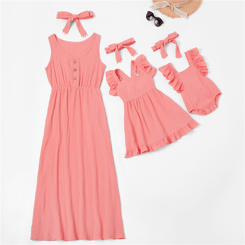 Popular woman apparel dresses women+girls frock+baby rompers Mom Mommy and Me matching Outfit