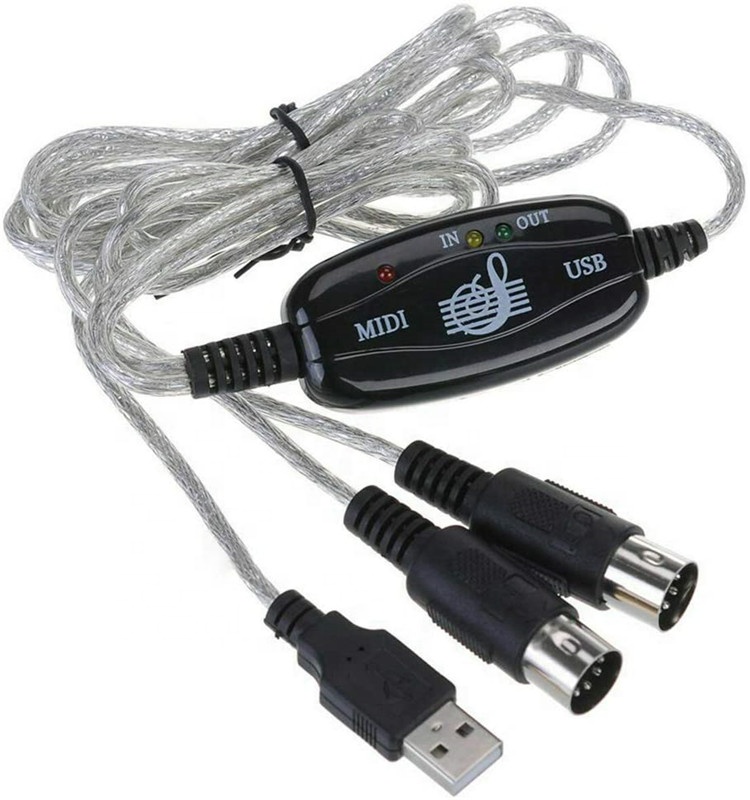 USB MIDI кабель-конвертер 2 в 1 с интерфейсом клавиатуры для музыкальной студии, проводной штекер, контроллер, адаптер, шнур 16 каналов