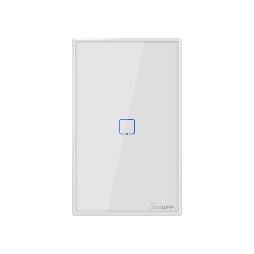 Интеллектуальный выключатель света SONOFF T0US 1C умный дом Wi-Fi/удаленное управление с помощью приложения стеклянная панель сенсорный выключатель света 1Gang LED освещением, работает с Amazon Alexa IFTTT