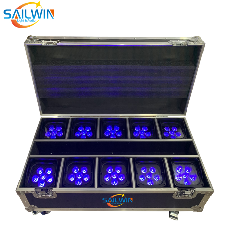 Зарядный чехол Sailwin 10 в 1 для 6x18 Вт 6 в 1 RGBAW УФ APP, мобильного аккумулятора, светодиодный сценический прожектор, освещение для диджея