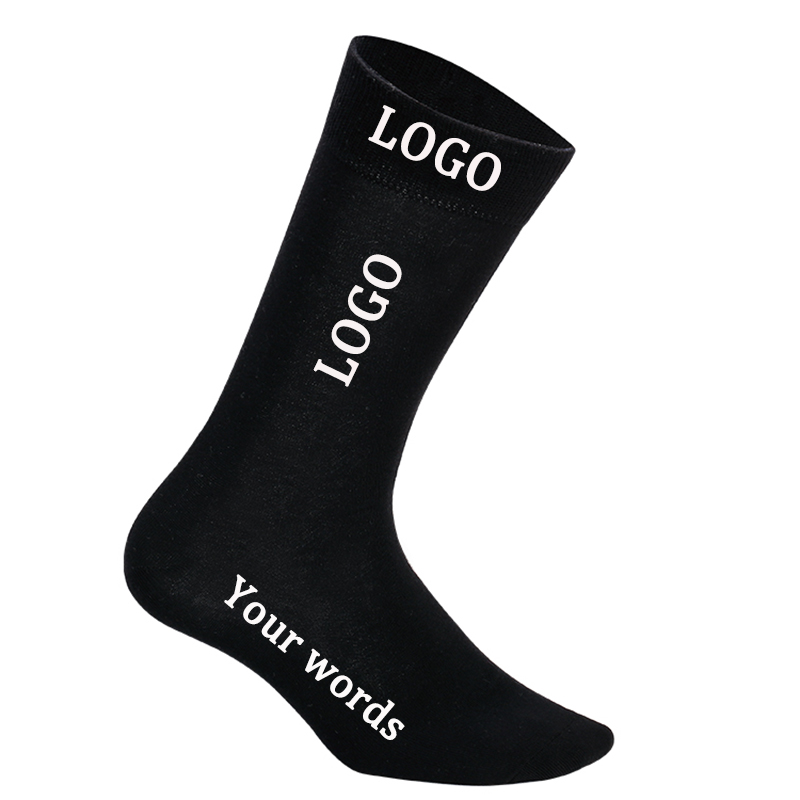 High quality 100% cotton custom made socks logo business men socks