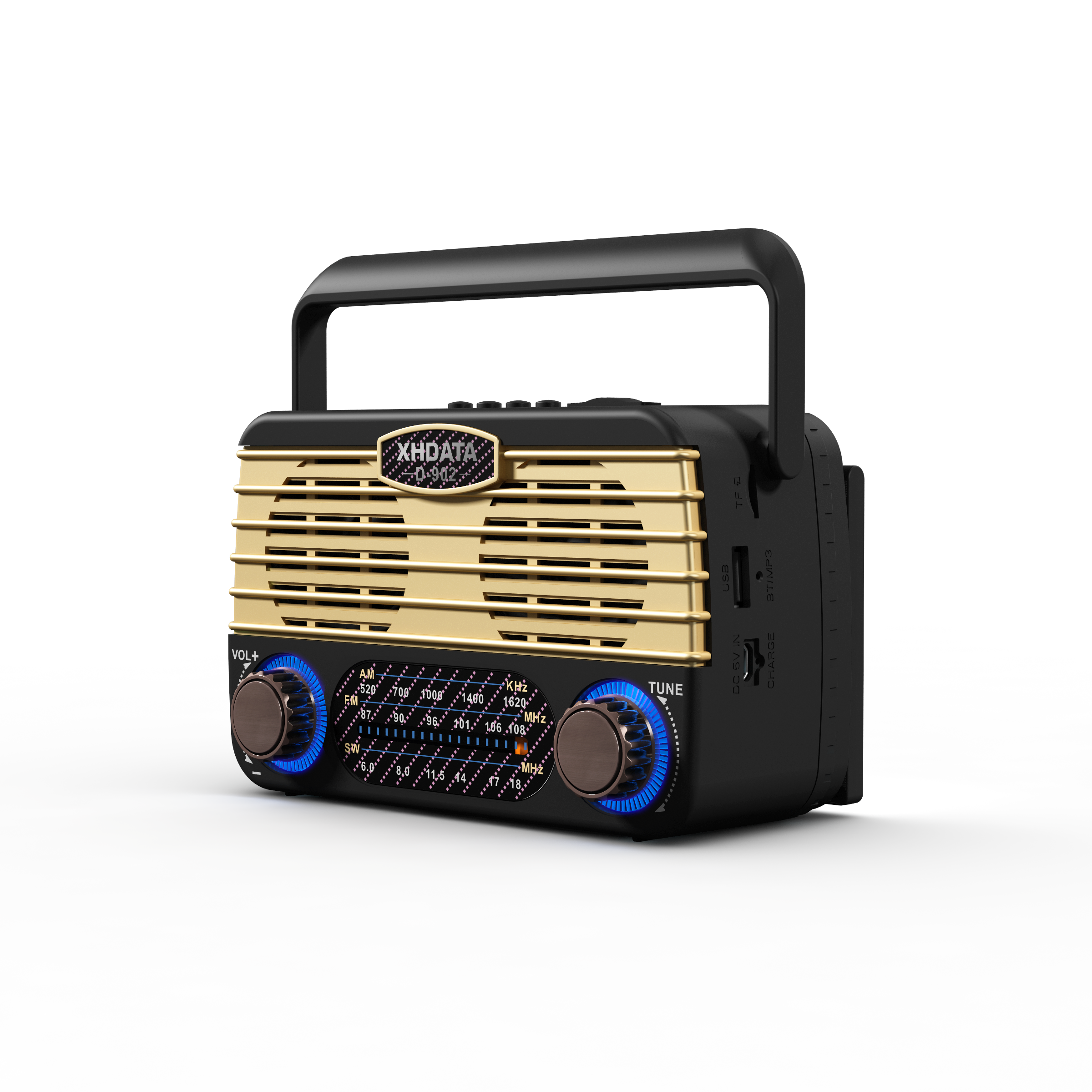 XHDATA D-902 портативный домашний Am/Fm коротковолновый Fm радио с USB/TF карты MP3 музыкальный плеер радио на солнечной батарее Retekess динамик