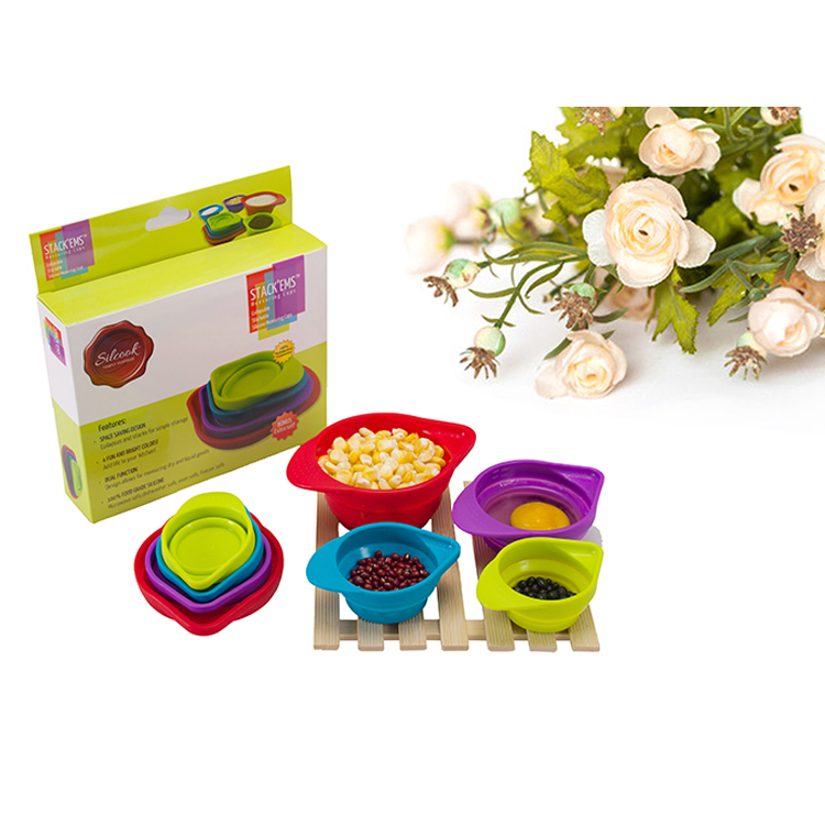 Hot selling Stainless steel Measuring Cups and Measuring Spoons 10 Piece set with Silicone handle