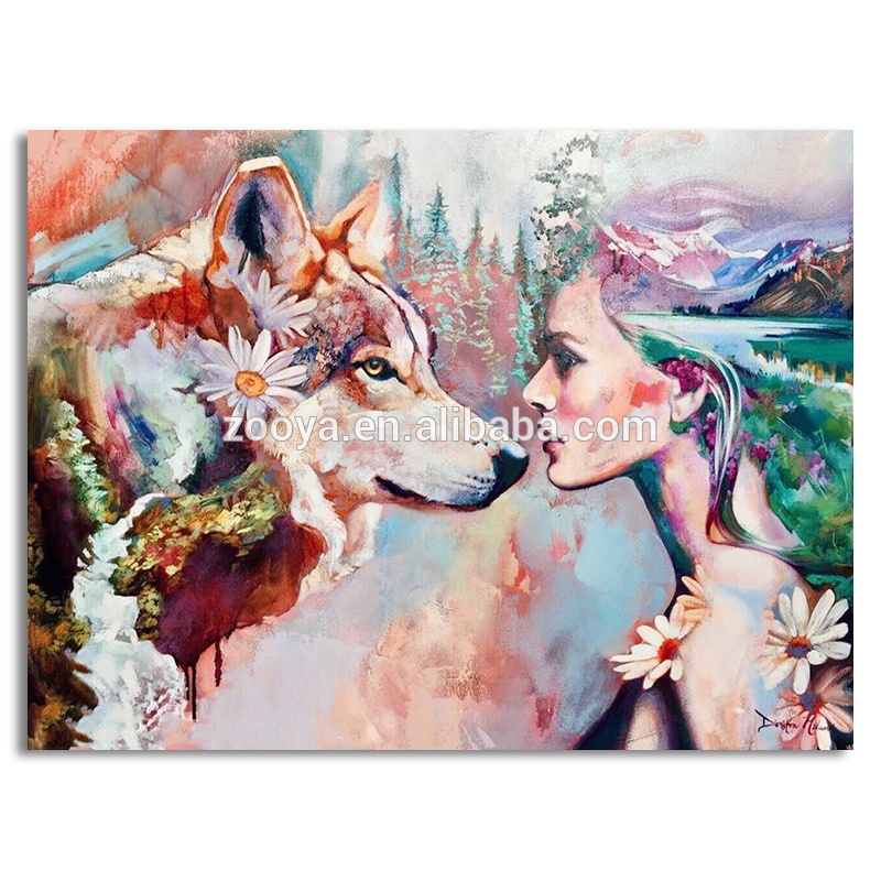DIY 5D Diamond Painting Woman Cross Stitch Full Drill Diamond Mosaic Home Decor Animal Wolf Diamond Embroidery Canvas