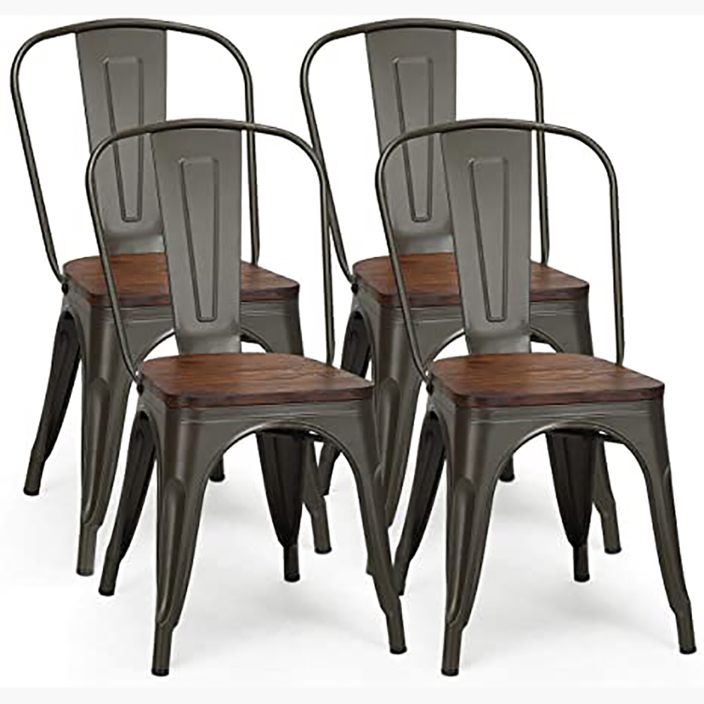 Haosi Dining Room Furniture Sedie Cucina Bistro Luxury Retro Stackable Restaurant chairs metal Dining chairs For Wedding Events