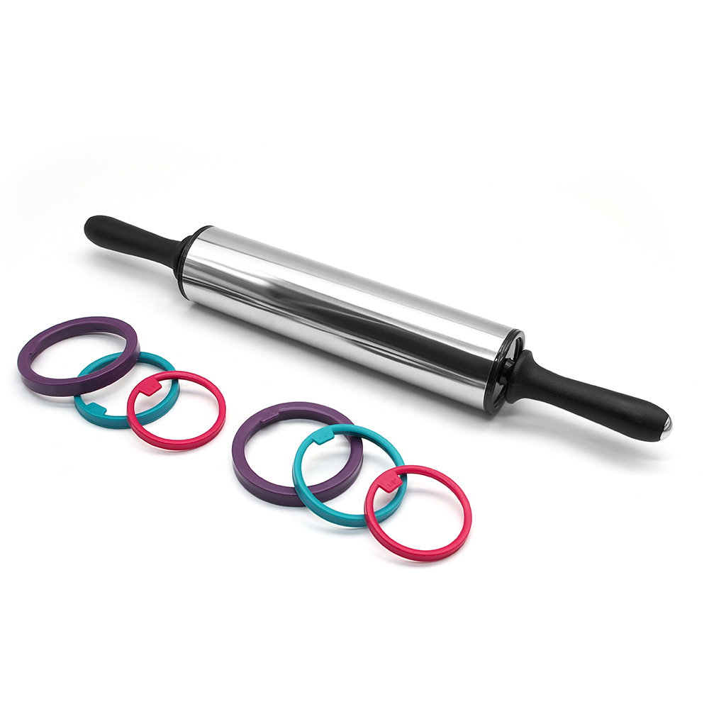 New Design stainless steel dumpling noodle dough rolling pin with handle