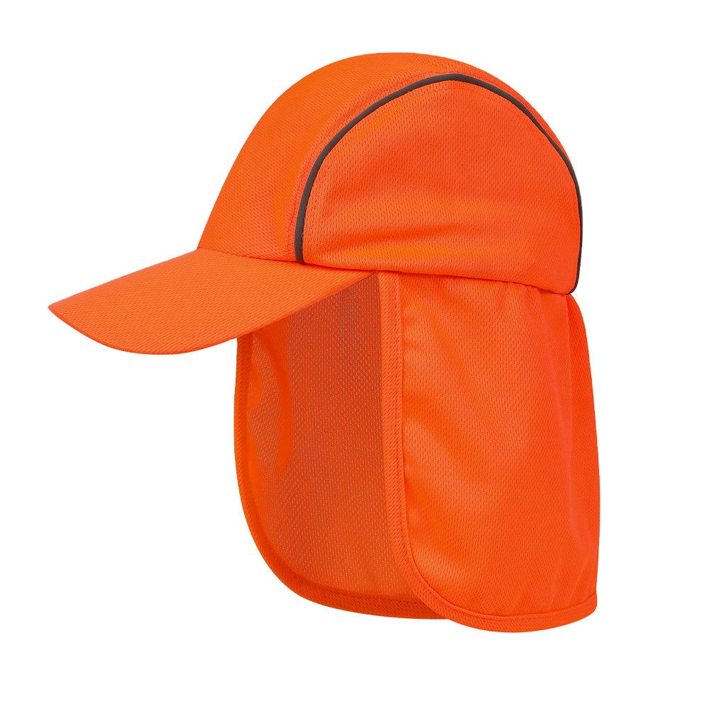 Plain cheap summer ear flap mesh cloth sun neck cover Fluorescent color visor fishing hat for outdoor