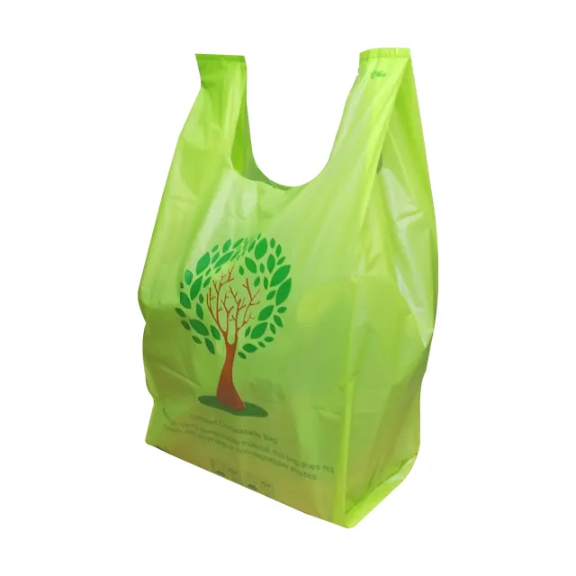 Bolsas de camiseta de plastico ecologicas biodegradables personalizado con logo