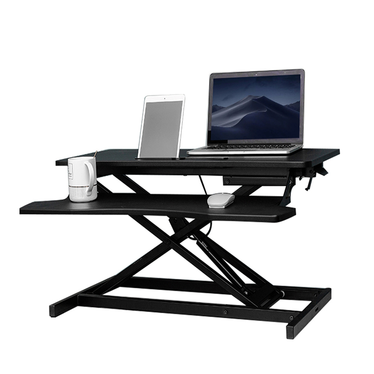 Office Portable gas spring folding desk converter height adjustable sit stand desk