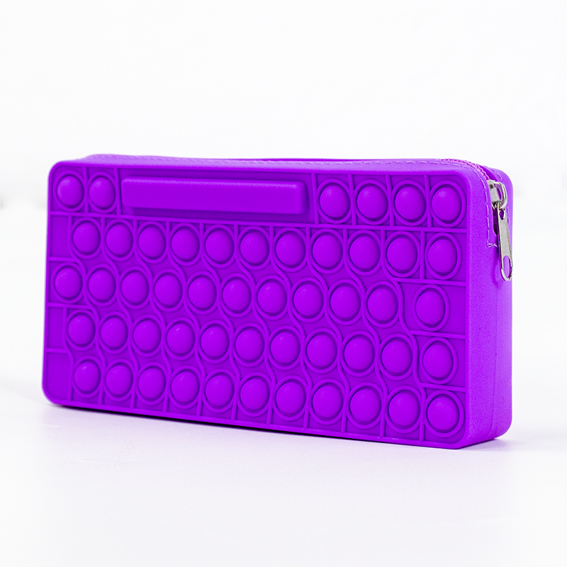Cheap Fashion 3D Printed Silicone Fidget Popper Pencil Case Pouch Pop Pencil Case Zipper Cosmetic Bag School Supplies