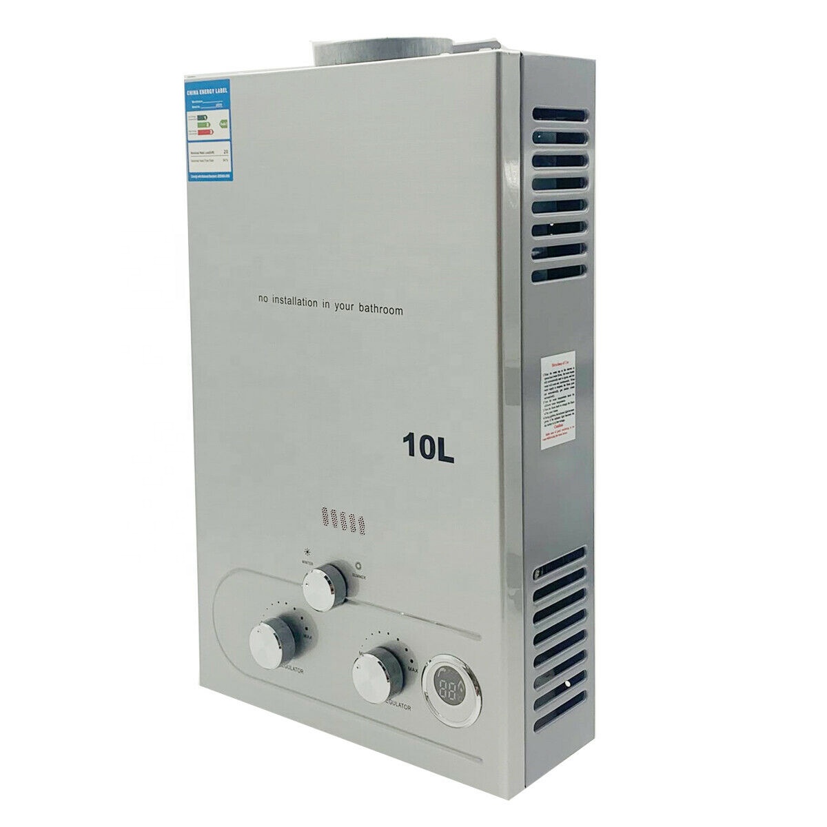 10L 2.64 GPM Outdoor Portable Camping Tankless Propane Gas Water Heater Shower