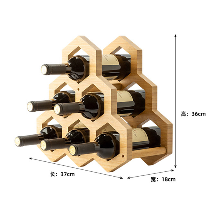 New Arrival Eco-friendly Storage7 wine bottles Standing Holder Bamboo Wooden Wine Rack