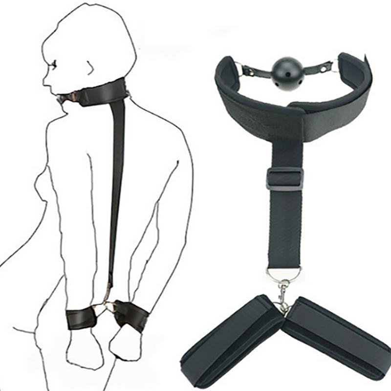 Lexiang Neck to Wrist Bondage Suit Couples Sex Toys for Woman Sex Game Tool Handcuff BDSM
