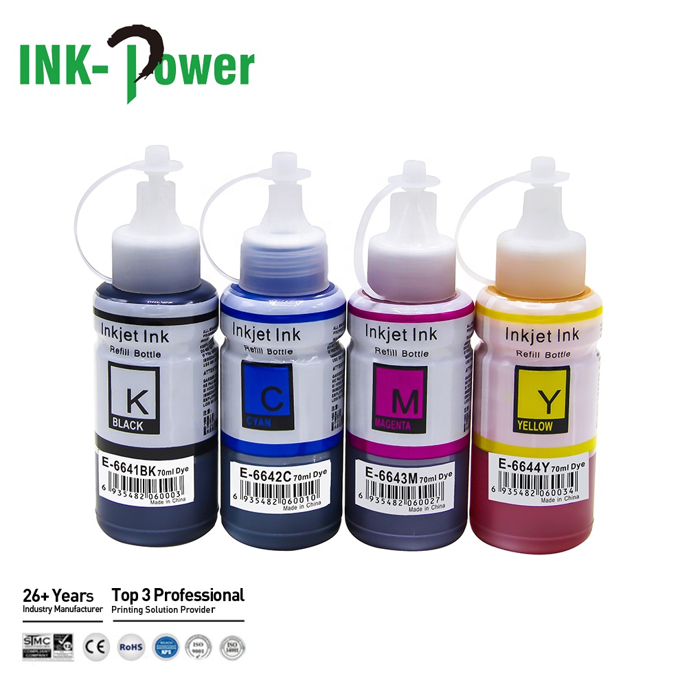 INK-мощность 664 T664 Премиум Универсальный цветный Совместимость объем бутылки на водной основе пополнения чернил Dtg Эко-чернила для Epson L655 ET-1400 Tinta