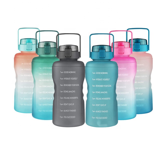 Hot selling sport product 2000ml recyclable BPA free Eastman Tritan plastic juice water bottles Motivational with Time Marker