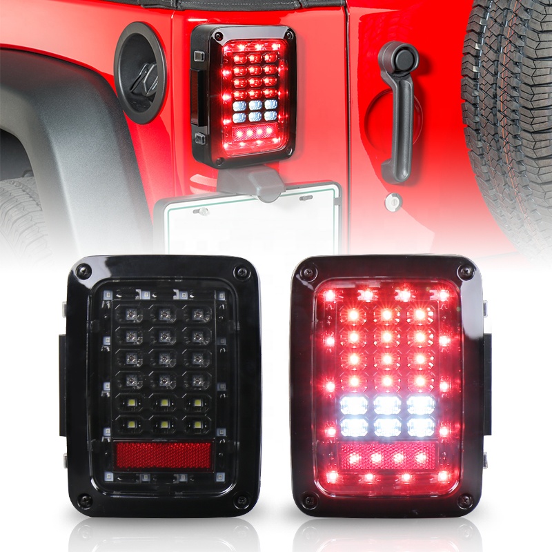 OVOVS DOT утвержденные прозрачные линзы задние фонари заднего хода для 07-17 Jeep Wrangler JK & JKU стоп-сигнал задний светодиодный фонарь
