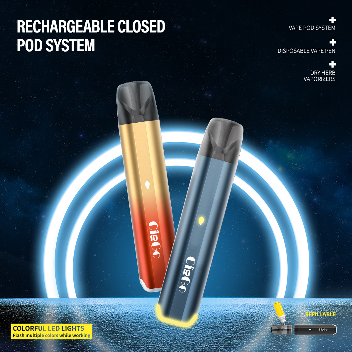 new products Ciggo Bysoul smoke electronic 750mah 2.5ml refillable pod vape electronic cigarettes