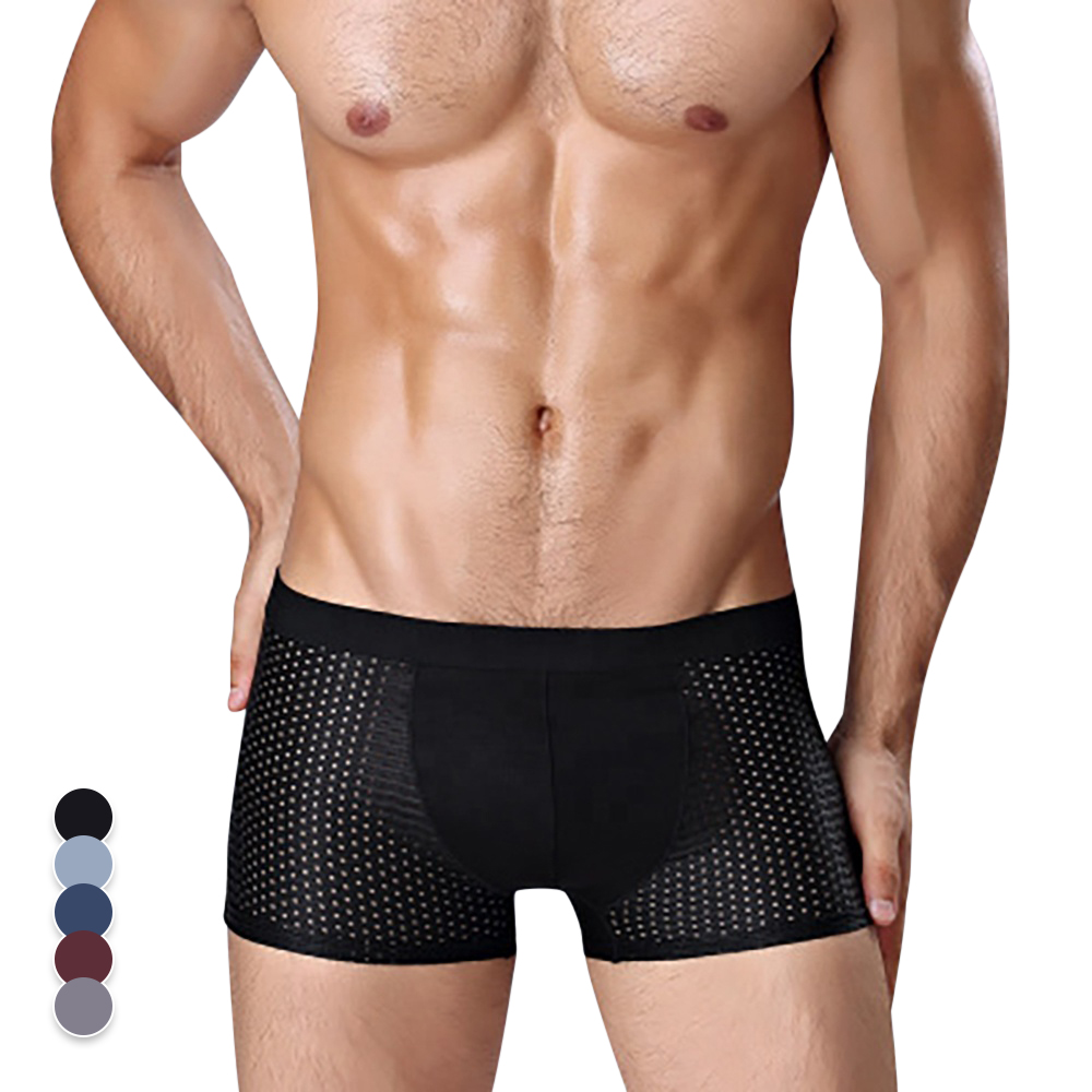 Ama Larsi Wholesale Seamless Underwear Man Plus Size Soft Breathable Mesh Ice Silk Underwear