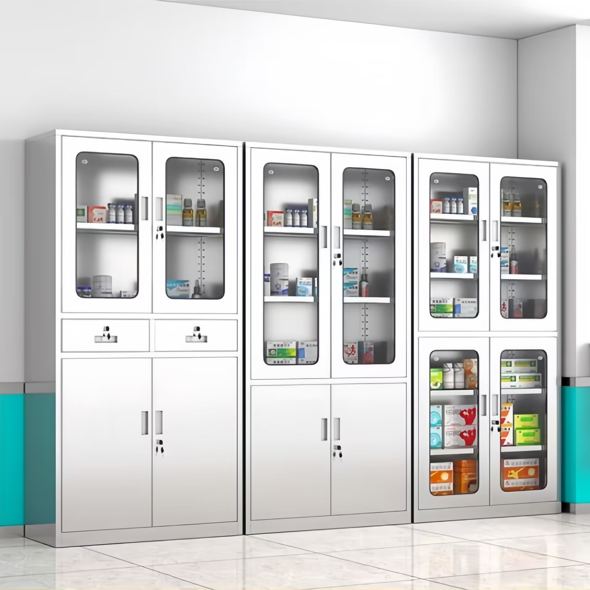 High quality stainless steel storage medical dental cabinet hospital room furniture medical equipment cabinets