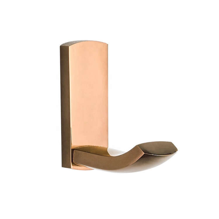 Rose gold bathroom wall-mounted flat long simple copper kitchen and bathroom hook