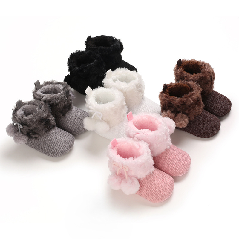 Winter new baby special plus velvet thick plus cotton fashion cute warm soft bottom non slip cotton boots