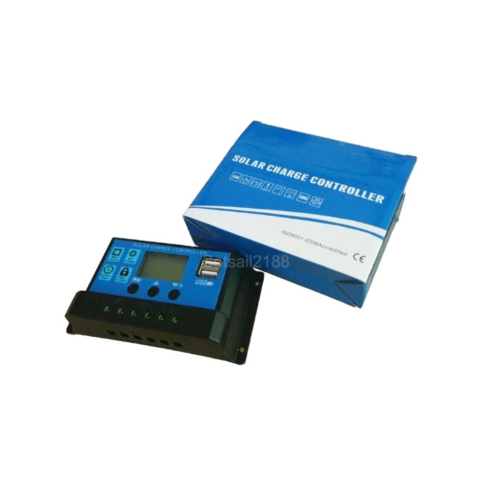 Solar Charger Controller With Double Usb Output PWM Controller 12V/24V 10A 20A 30A 40A 50A 60A