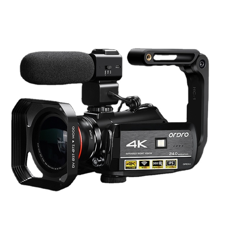 ORDRO AC3 3,1 дюймов IPS экран 4K Full HD 13MP ночного видения WiFi живая видеокамера DV Цифровая камера, стандарт + микрофон