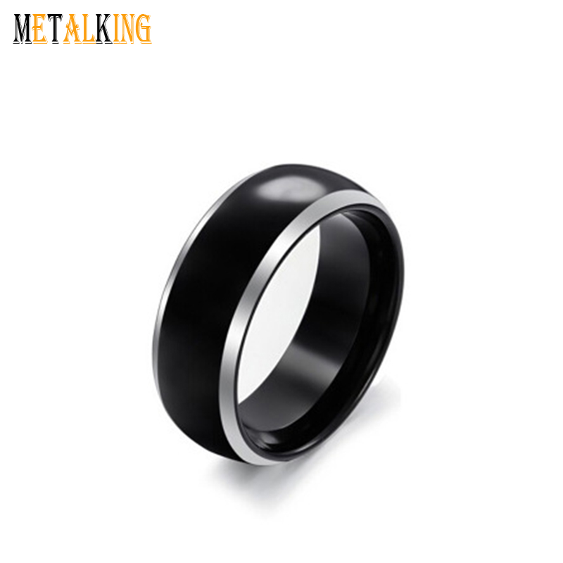 Black Domed Tungsten Ring 8mm High Polished Finish Wedding Band Comfort Fit