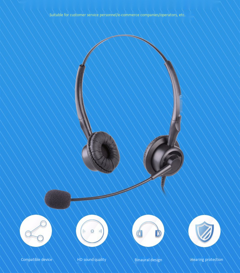 Binaural двойная штепсельная Вилка для компьютера, офиса, колл-центра, usb гарнитура с микрофоном, шумоподавление с тюнером