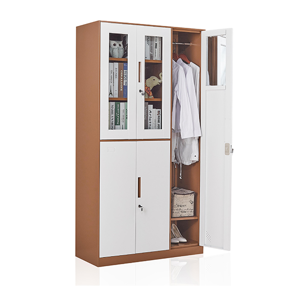 Multifunction easy assemble single 5 door wardrobe display file cabinet steel staff locker