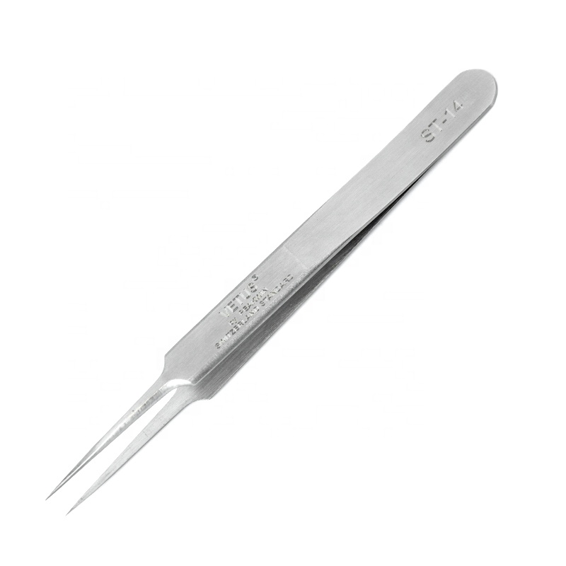 Hot Selling Stainless Steel Silver Eyelash Pointy Tip Tweezers For Eyelash Extensions