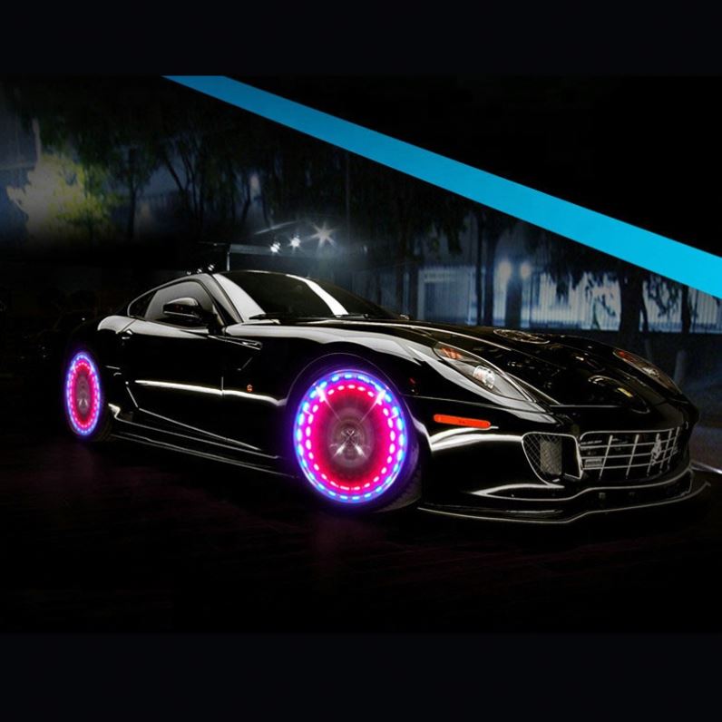 Солнечная энергия шины для легковых автомобилей свет 3 LED RGB цветовое колесо клапан приемного отверстия лампа для седана