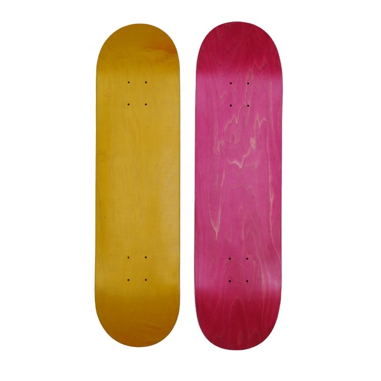 2 layer dyeing 7 layer 100% Canadian maple medium concave 8.25 inch blank skateboard decks
