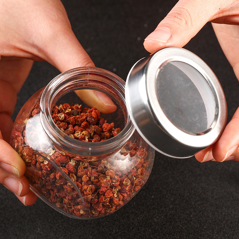 Seasoning bottles Glass stainless steel salt jar 5 pieces spice packaging bottle with shaker lid for dropshipping fast shipping
