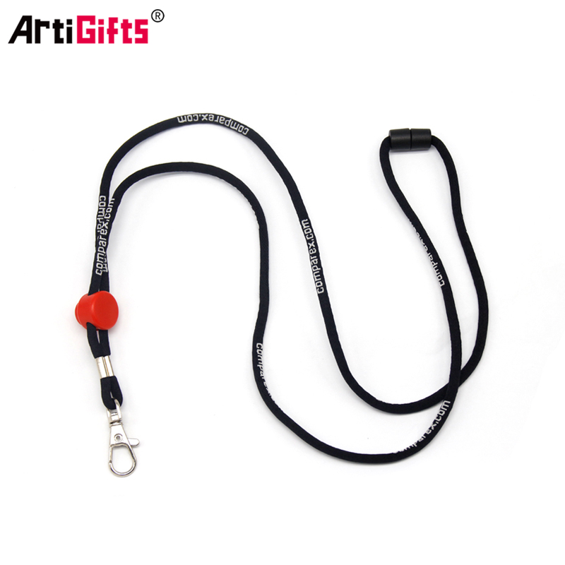 Artigifts China Lanyard Free Sample Factory Supplies Custom Logo Elastic Strap Cord Polyester Printed Round Lanyard