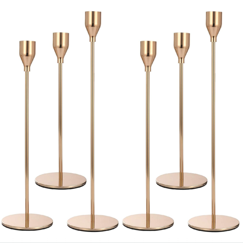 Dibei Manufacture Candlestick Holder Modern Wedding Decoration Gold Metal Candle Holder For Taper Candles