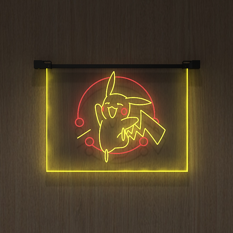 Custom Bar Sign Slogan Pikachu Game Dual Color Neon-Like LED Sign Room Lamps Lighting Holiday Decoration Light