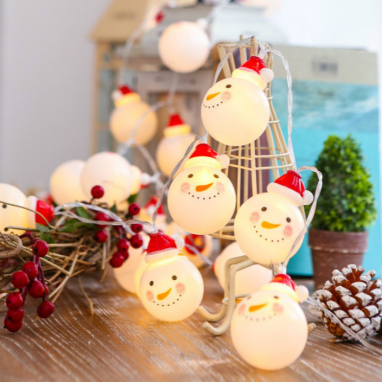 USB Rechargeable Christmas Lights Christmas Snowman Santa Claus Indoor Christmas Tree Decoration Led String Lights