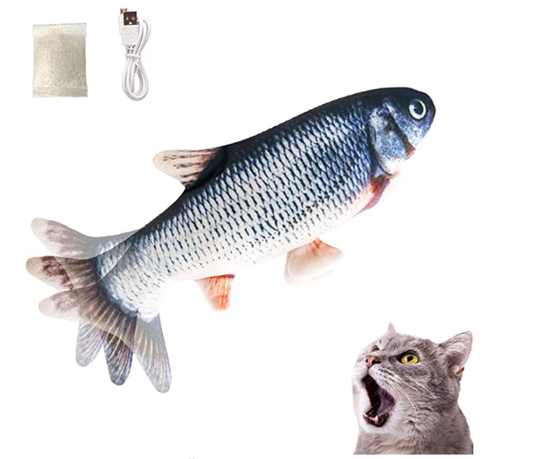 2021 Amazon catnip Интерактивная автоматическая USB 30 см флоппи-флоппи игрушки для кошек и рыб