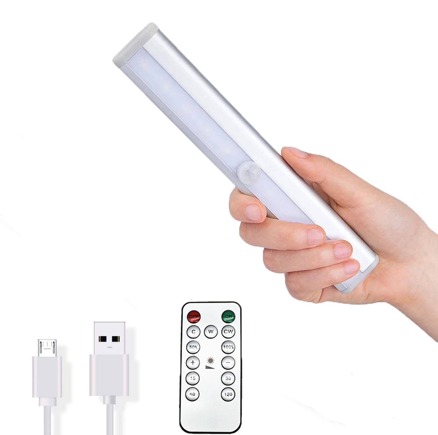 Auto Smart Under Motion Lights With Remote Control Cabinet dimmable Lamp Wardrobe Cabient Led Sensor Light