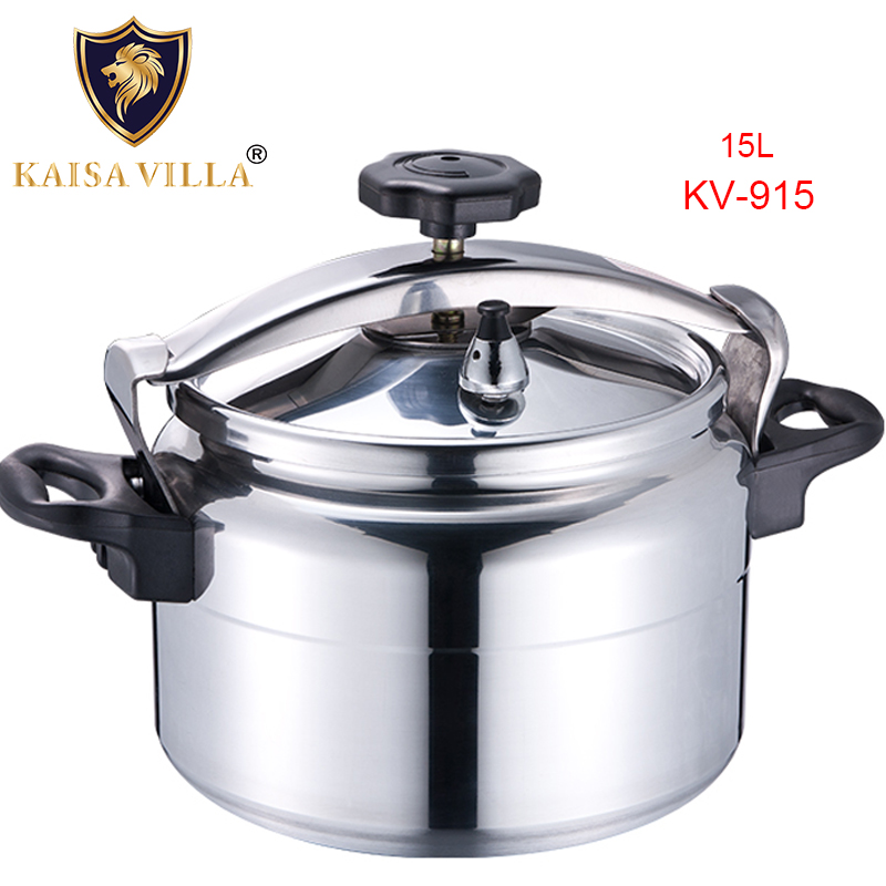 KAISA VILLA (KV-915)In Stock 15l Pressure Cooker Large Alluminium Pressure Cooker Mirror Polish And Bakelite Handle