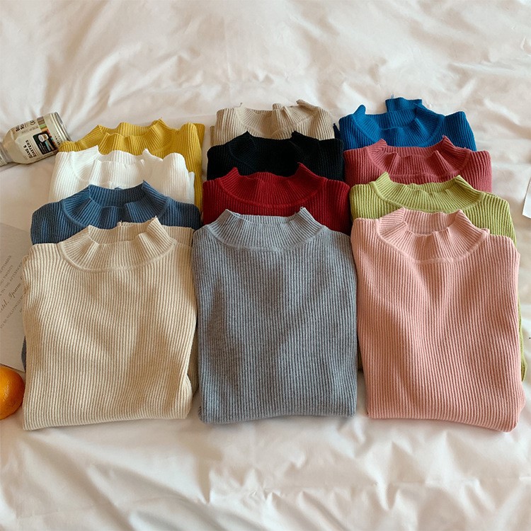 2021 autumn and winter knitwear women new round neck Pullover Sweater women's solid women's sweater