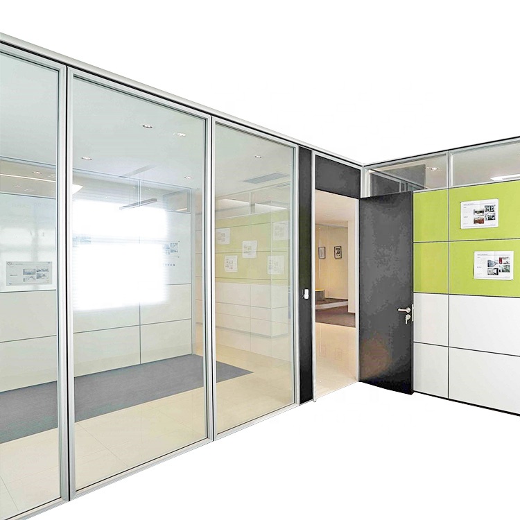 Office aluminum glass partition wall framed glass partition vertical framing partition profile