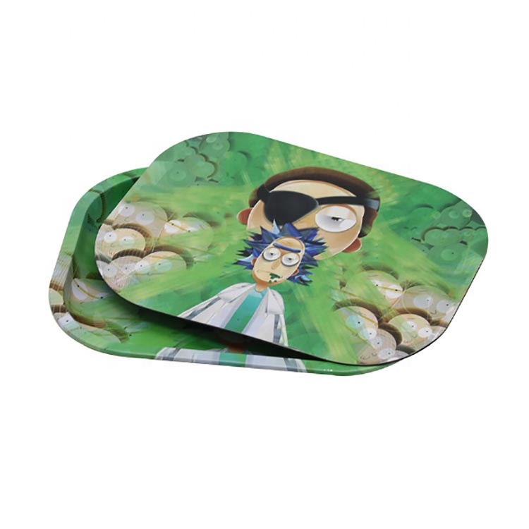 Металлические подносы для трав Rick and Morty, металлический поднос для курения табака