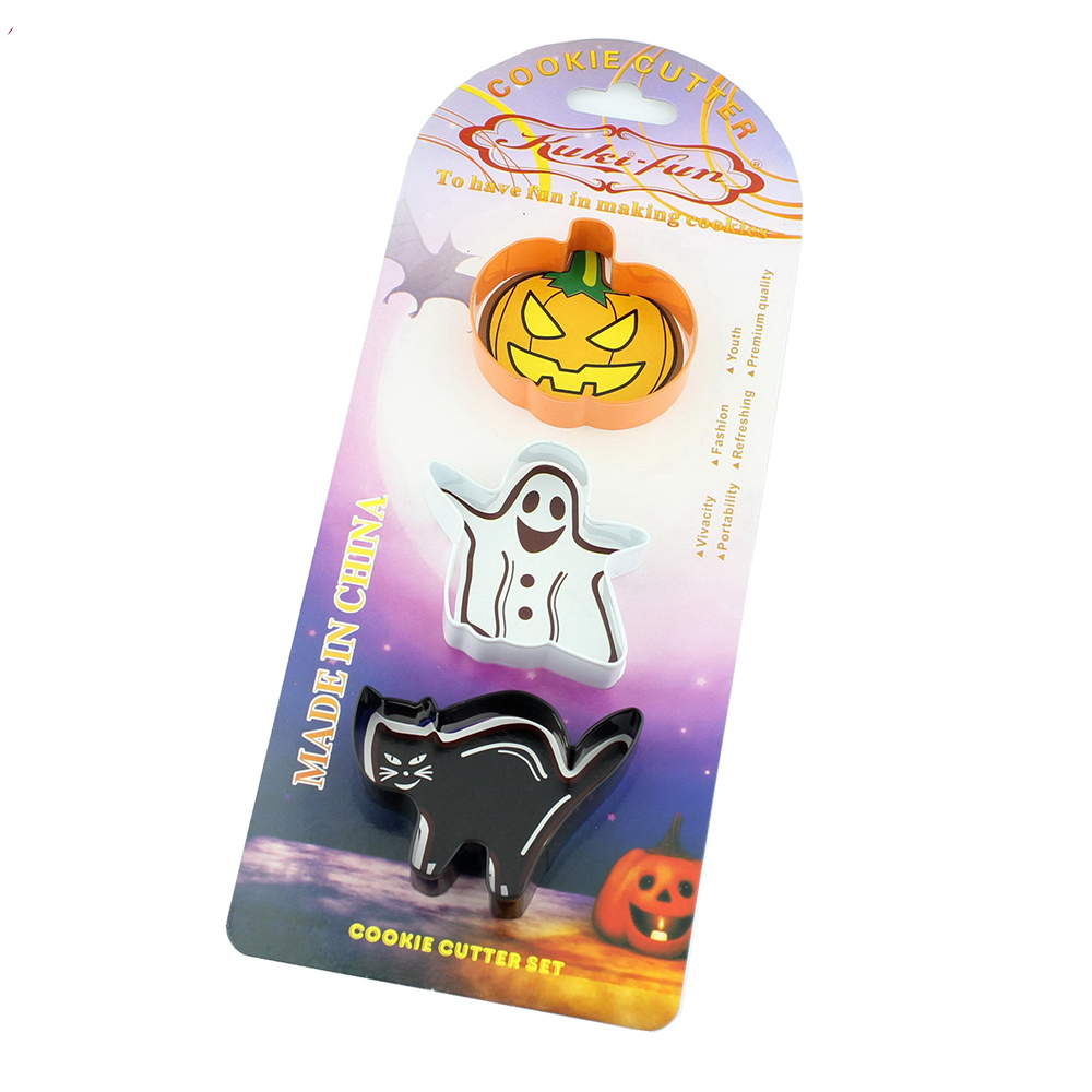 3Pcs DIY 3D kitchen utensil Biscuit Cookie Cutter Bake Set - halloween/Holiday Cookie Cutter Mold