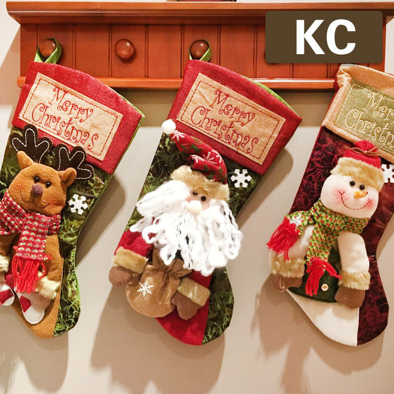 2021 new arrival Personalized winter knit stockings big size felt Christmas sock for decoration felt Hanging Christmas Socks