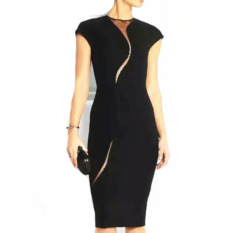 China supplier new design hollow prominent one's body wrap career dress