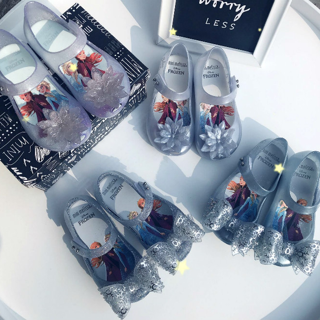 Детская обувь Melissa ice and snow princess Aisha, сандалии из ПВХ для девочек с открытым носком, Детская износостойкая обувь из желе с кристаллами