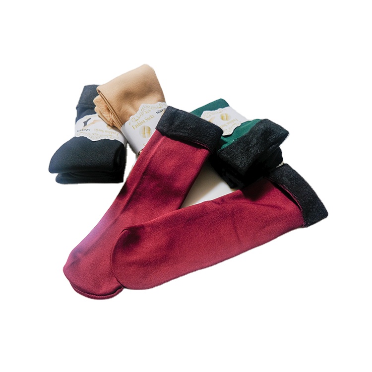 Autumn and winter warm cotton and wool socks with plush and thick terry